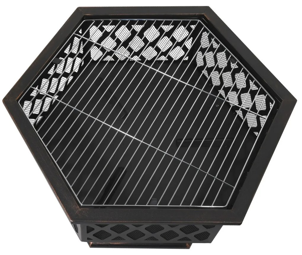 Cattara 13008 Palenisko z pokrywą Hexagon, 60,5 x70 x 62,5 cm