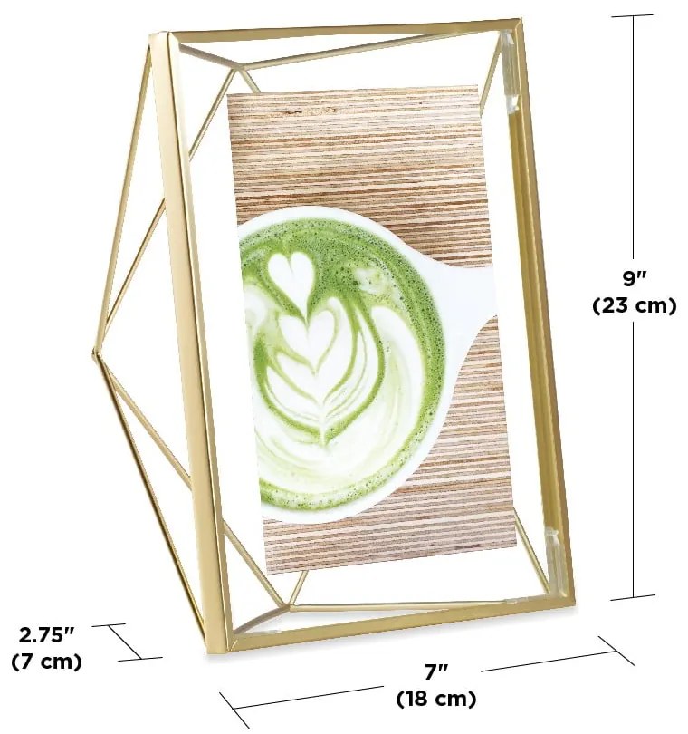 Metalowa ramka stojąca/ścienna w kolorze złota 15x20 cm Prisma – Umbra