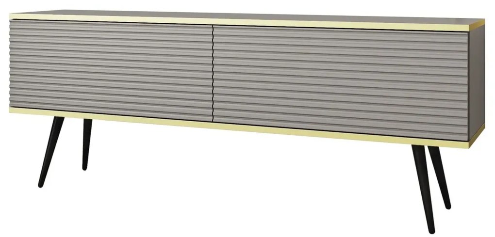 Szafka RTV KARL 3D 135cm wisząca/stojąca szary mat PIASKI Meble