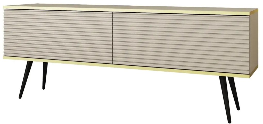 Szafka RTV KARL 3D 135cm wisząca/stojąca kaszmirowy mat PIASKI Meble