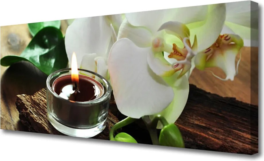Obraz canvas Atmosfera Relaksu: Orchidea i Świeca