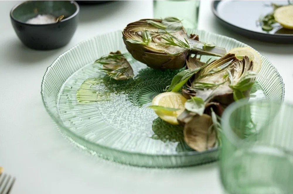 Zielony szklany półmisek ø 30 cm Kusintha – Bitz