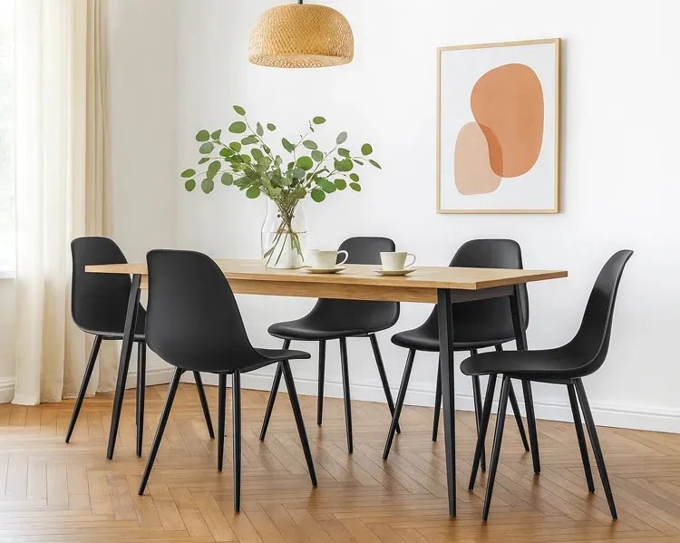 Czarne krzesło nowoczesne do jadalni N6-D68