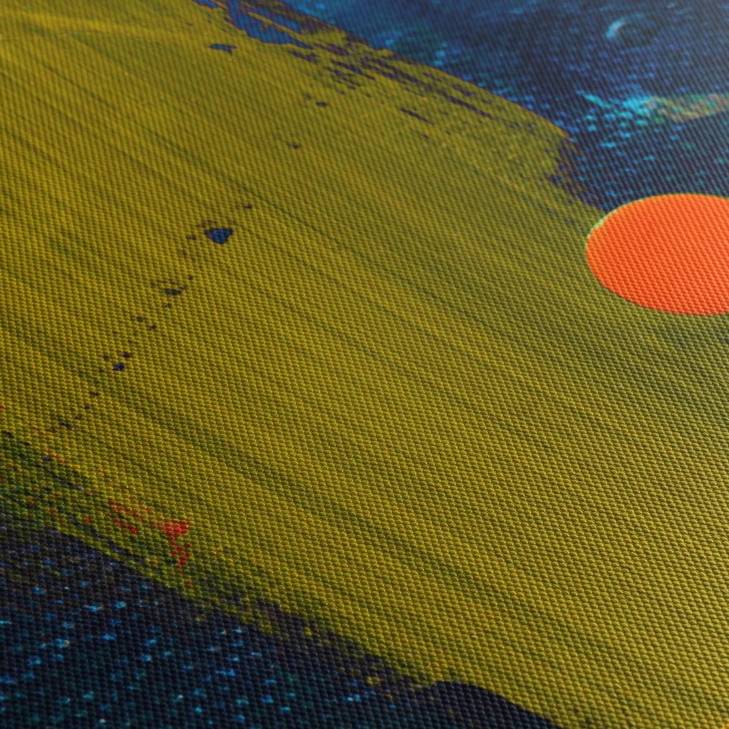 Kolorowy obraz (z zegarem) (90x30 cm)