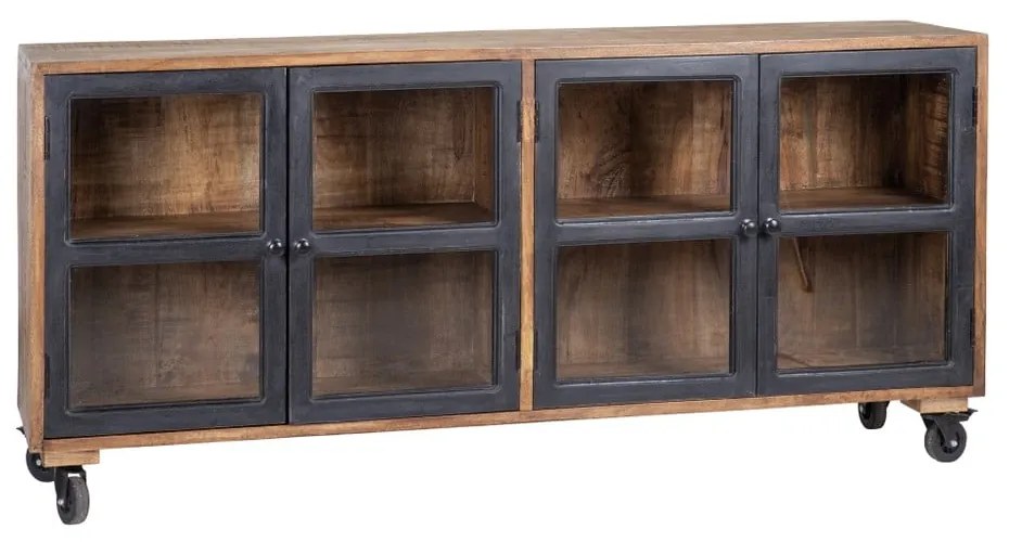 Witryna z litego drewna mango 160x71 cm – Ixia