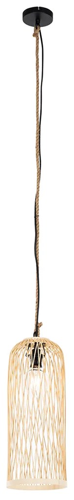 Zewnetrzna Rustykalna lampa wisząca zewnętrzna z rattanu 25 cm - Calamus Rustykalny / Vintage Oswietlenie zewnetrzne