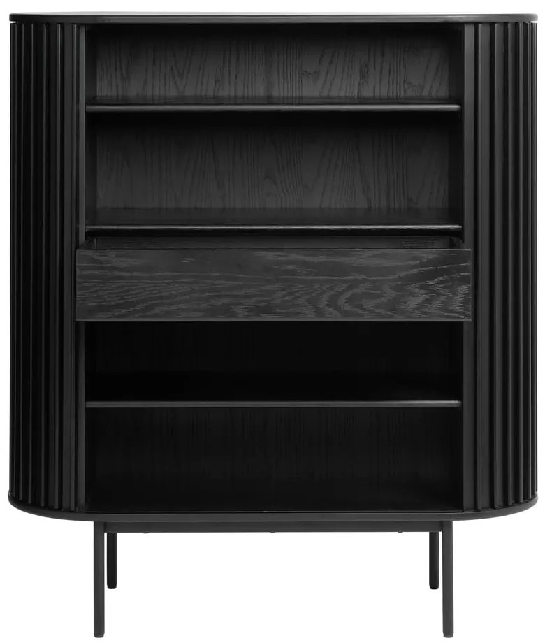 Czarna szafka w dekorze dębu 125x110 cm Siena – Unique Furniture