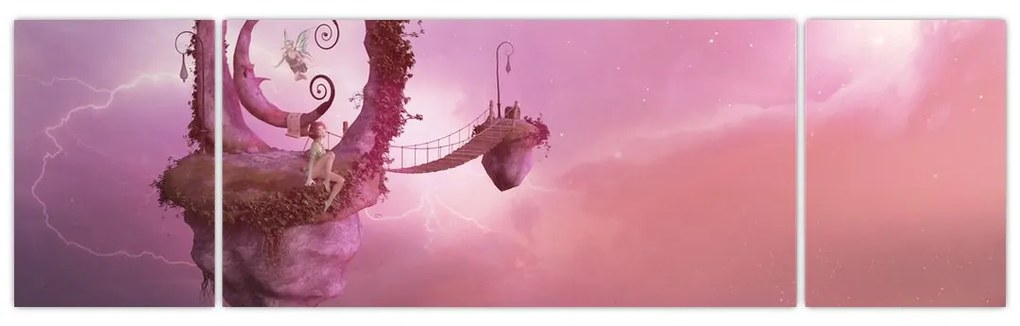 Obraz - Wróżka na pływającej wyspie (170x50 cm)