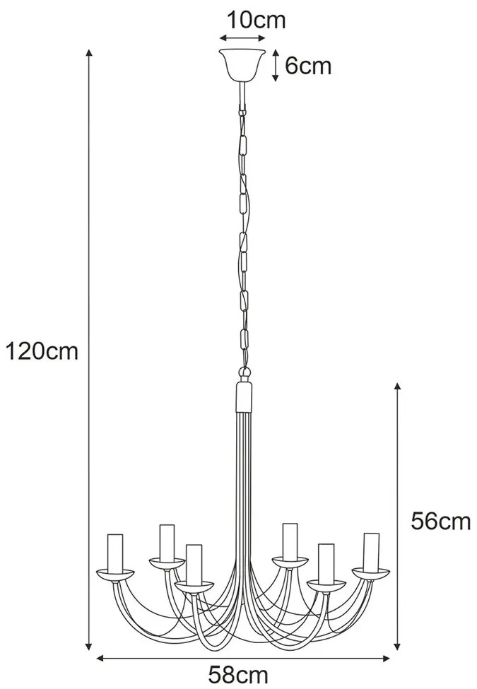 Czarny klasyczny żyrandol świecznikowy - S872 M1-B46