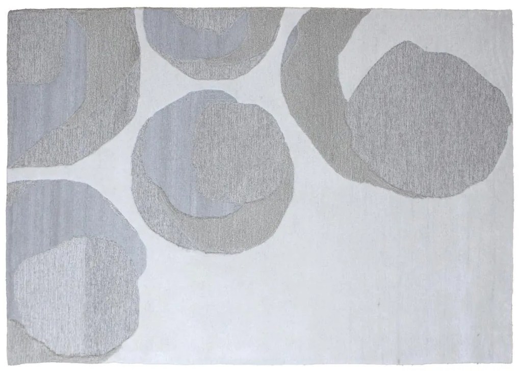 Dywan z wypukłym abstrakcyjnym wzorem z wełny i wiskozy - 160 x 230 cm - 2200/m2 - Szary - KUMASI