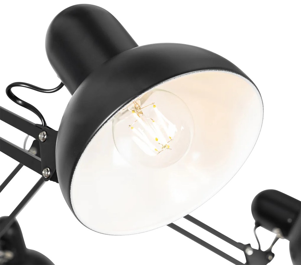 Industrialna lampa wisząca czarna 6-światłowa regulowana - Hobby SpinnePrzemysłowy Oswietlenie wewnetrzne