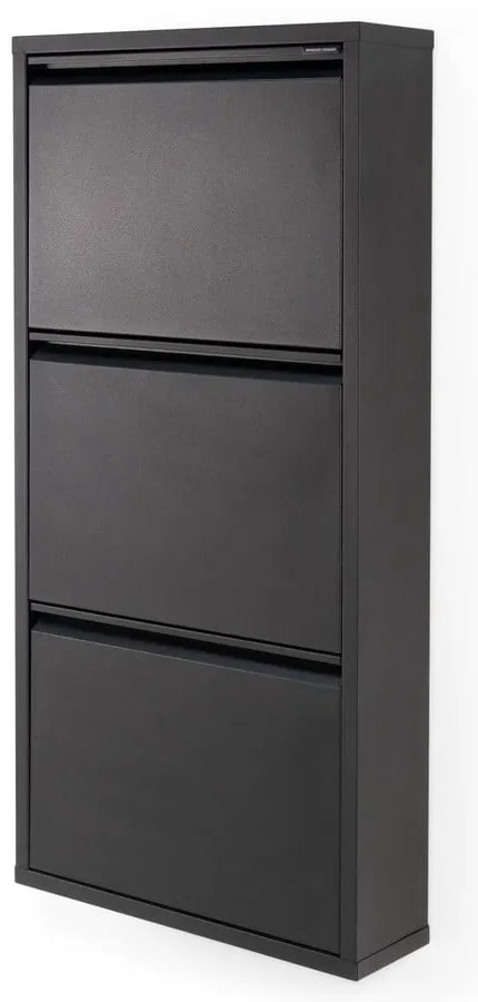 Czarna metalowa uchylna szafka na buty 50x103x15 cm Billy – Spinder Design