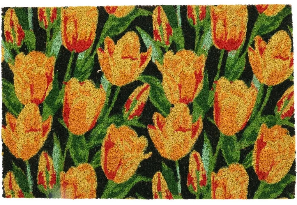 Wycieraczka kokosowa Orange tulips, 39 x 59 cm