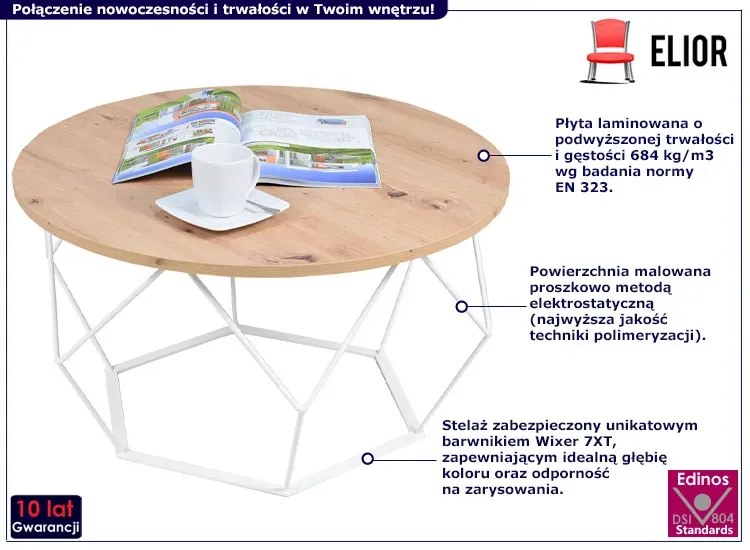 Skandynawski stolik kawowy dąb artisan R3-G52