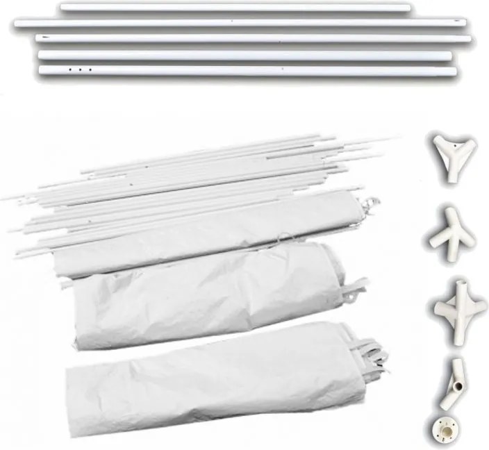 Pawilon eventowy 3x6m ze ściankami i oknami - biały namiot imprezowy, altana ogrodowa