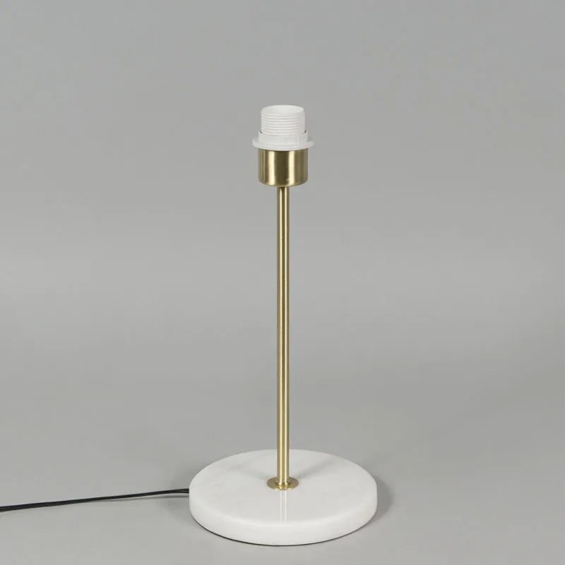 Retro lampa stołowa mosiądz z abażurem plisowanym krem 35 cm - Kaso