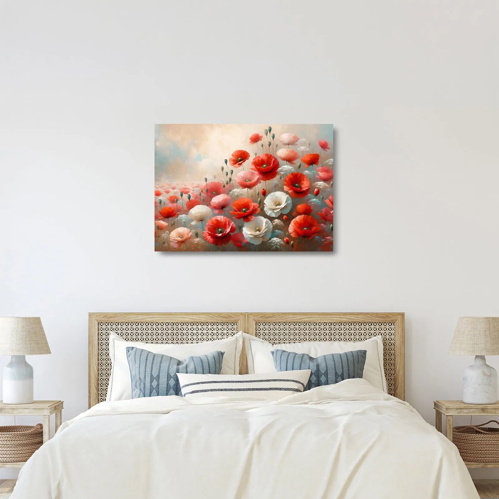 Obraz na szkle - Obraz na szkle z makami (70x50 cm)