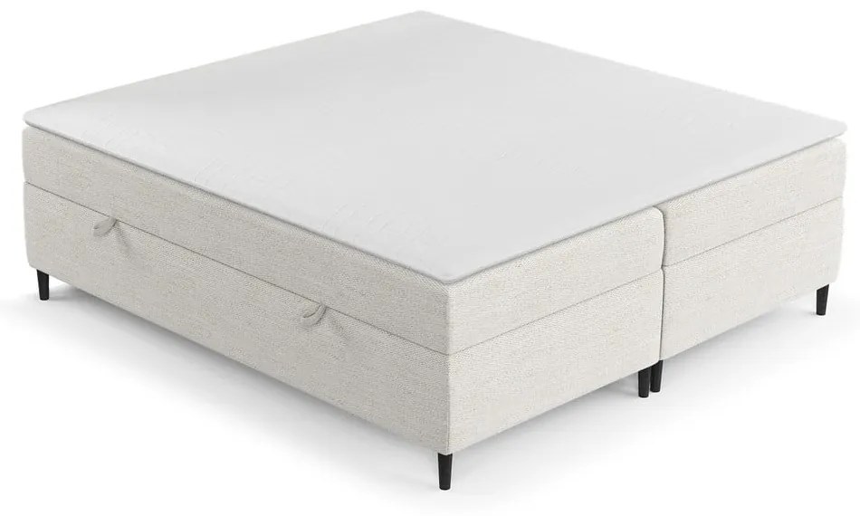 Kremowe łóżko boxspring ze schowkiem 140x200 cm Araya – Maison de Rêve