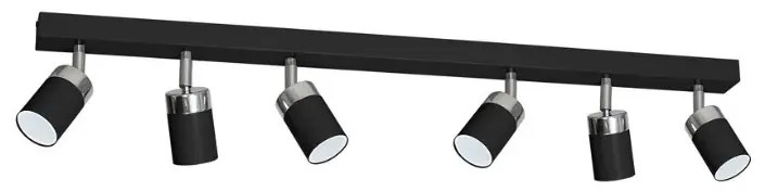 Podłużna czarna lampa sufitowa - K471 M1-A28
