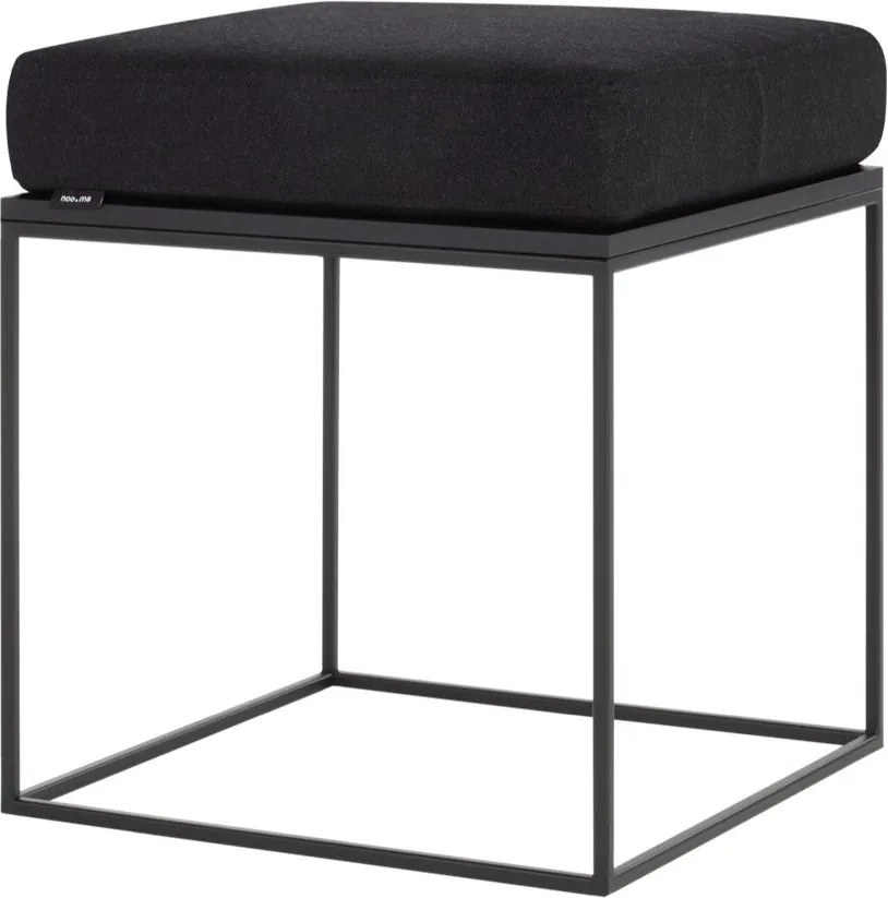 Czarny tapicerowany stołek Feo – noo.ma