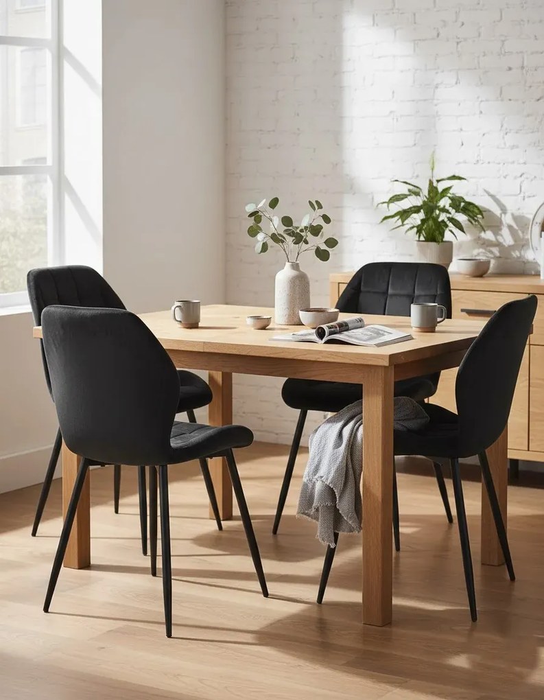 Nowoczesne czarne welurowe krzesło K9-P34