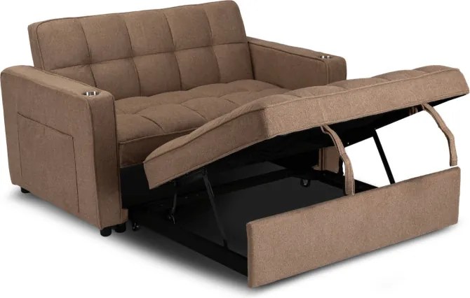 Fotel do Spania ASTER Rozkładany Amerykanka Brązowy Nowoczesny