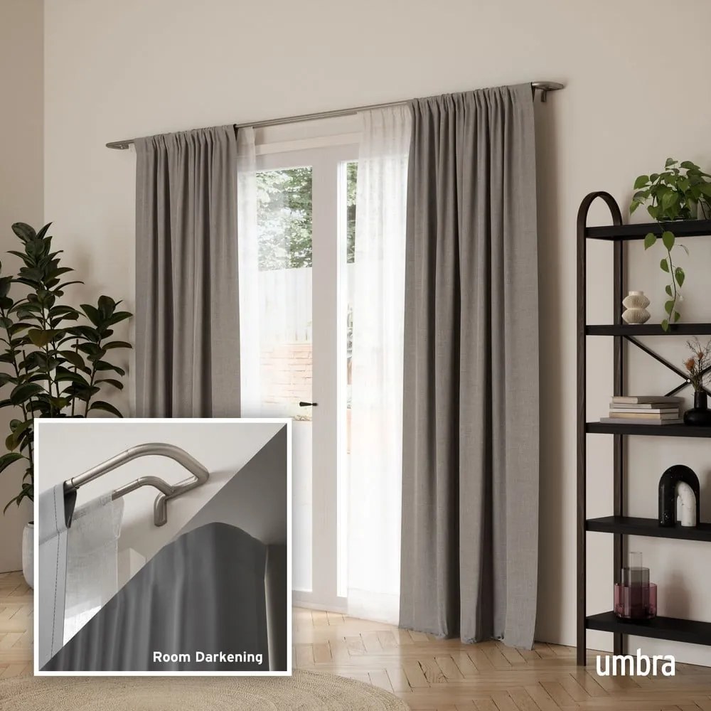 Stalowy regulowany podwójny karnisz 168 - 365 cm Twilight – Umbra