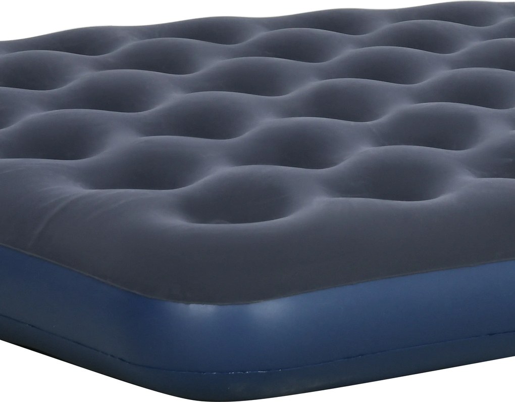 Outsunny Materac Powietrzny dla 2 Osób, miękki i wytrzymały, 203x152x22cm, Granatowy