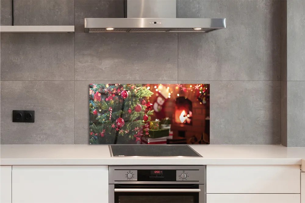 Panel szklany do Kuchni Bombki i Świąteczne Podarki