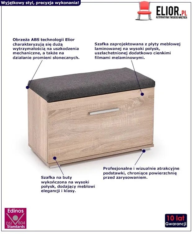 Szafka na buty z siedziskiem l2 N9-D17