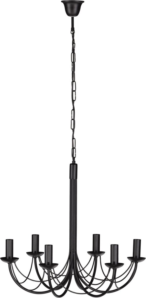 Żyrandol klasyczny - żyrandol świecznikowy czarny Perseo B