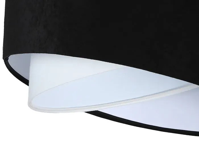 Czarno-biała lampa wisząca z weluru - 6X EX986 T1-Z95