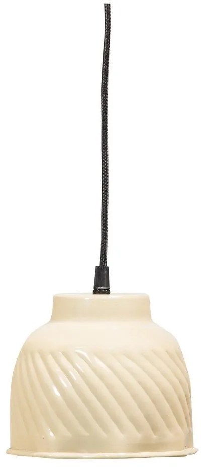 Beżowa lampa wisząca z metalowym kloszem Arleso – WOOOD