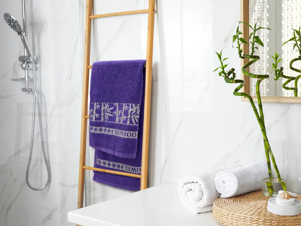 Bambusowy ręcznik BAMBOO 50x90 cm fioletowy, 70% włókno bambusowe | 30% bawełna