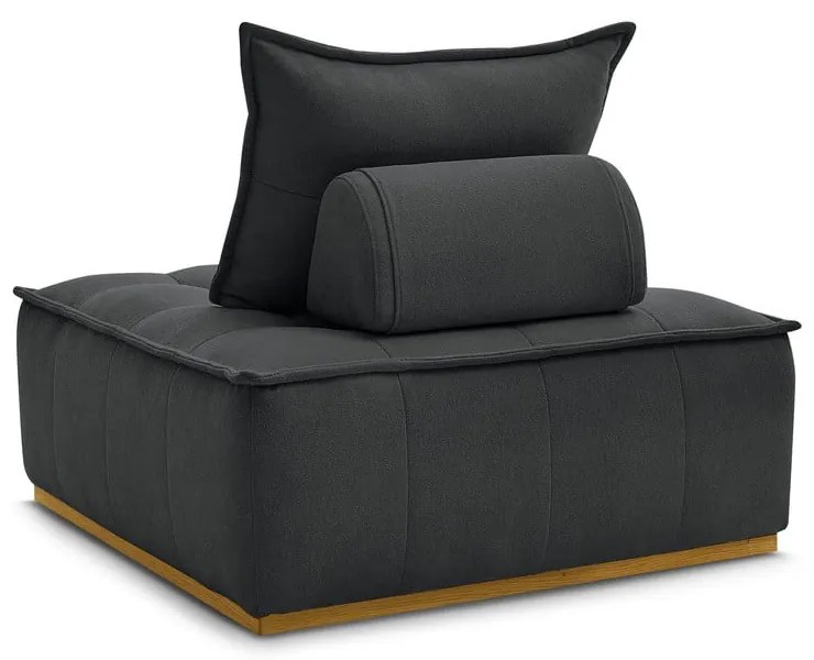 Ciemnoszary fotel z tkaniny szenilowej Elisa – Bobochic Paris