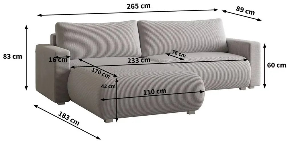 Ciemnozielona rozkładana narożna sofa TAFIRA, dwustronna
