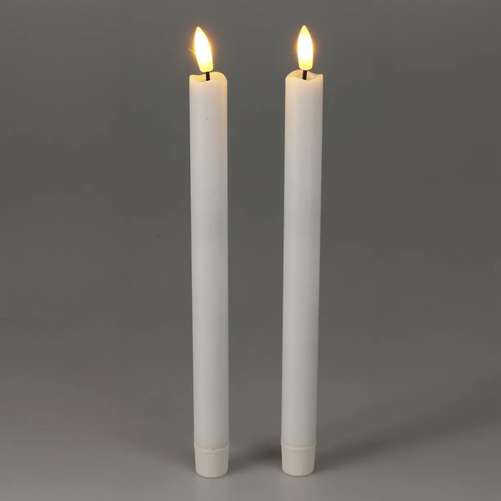Woskowane świece stołowe z LED, 25 cm