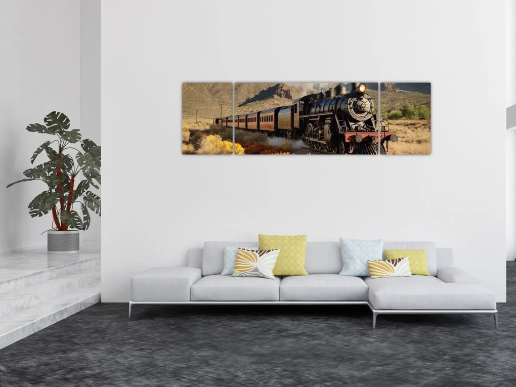 Obraz - Lokomotywa parowa (170x50 cm)
