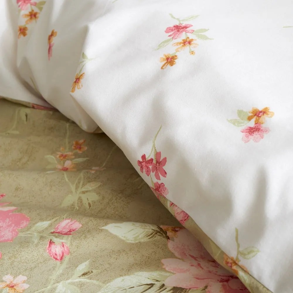 Biało-zielona pościel dwuosobowa 230x220 cm Penelope Floral – Catherine Lansfield