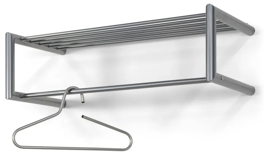 Metalowy wieszak ścienny w kolorze srebra z półką 80 cm Smooth – Spinder Design