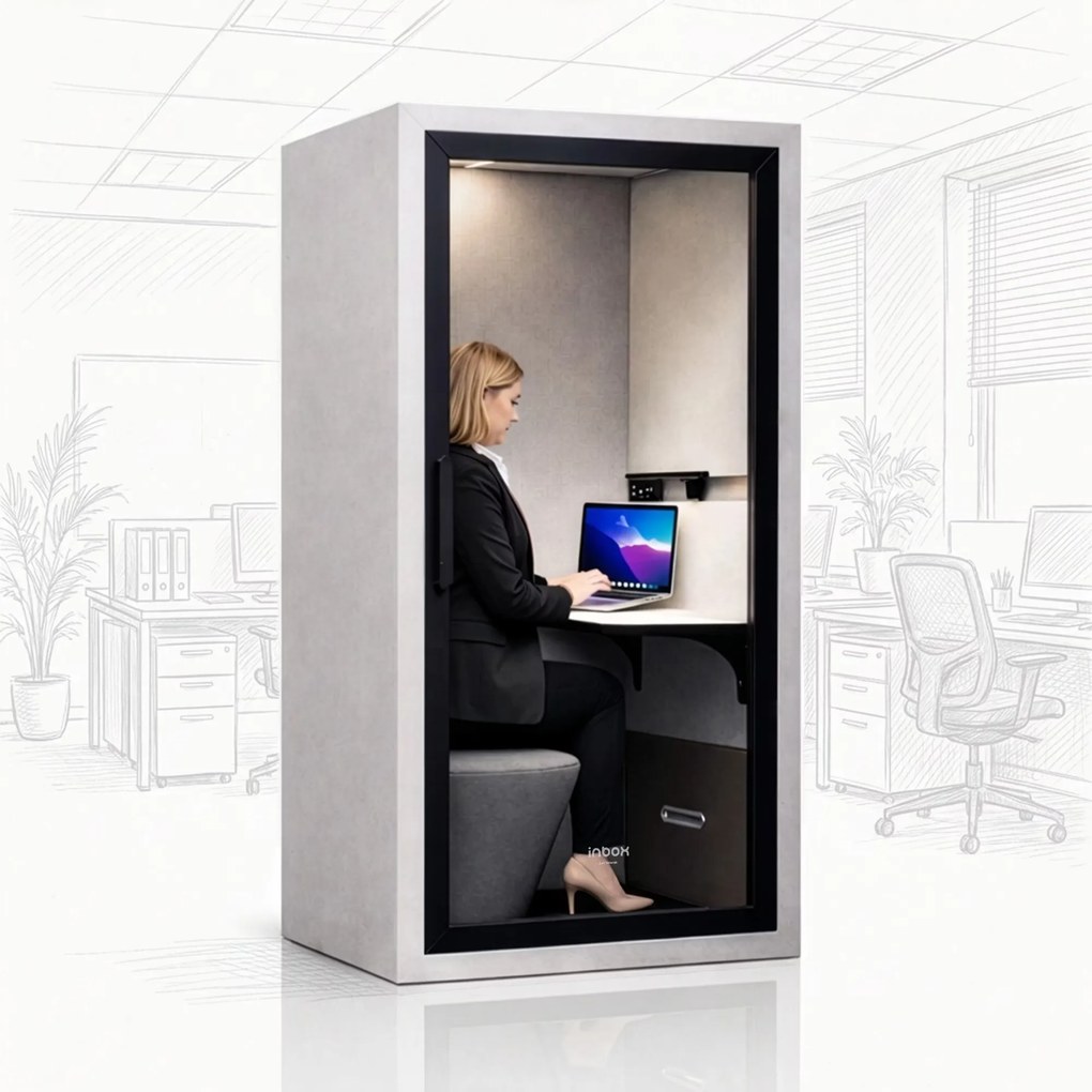 Budka akustyczna do biura INBOX 1-osobowa 2100 x 1100 x 900 mm