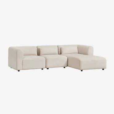 Sofa Modułowy Z Prawym Szezlongiem, 3-częściowy Fogler Sztruks Beż Lniany - Sklum