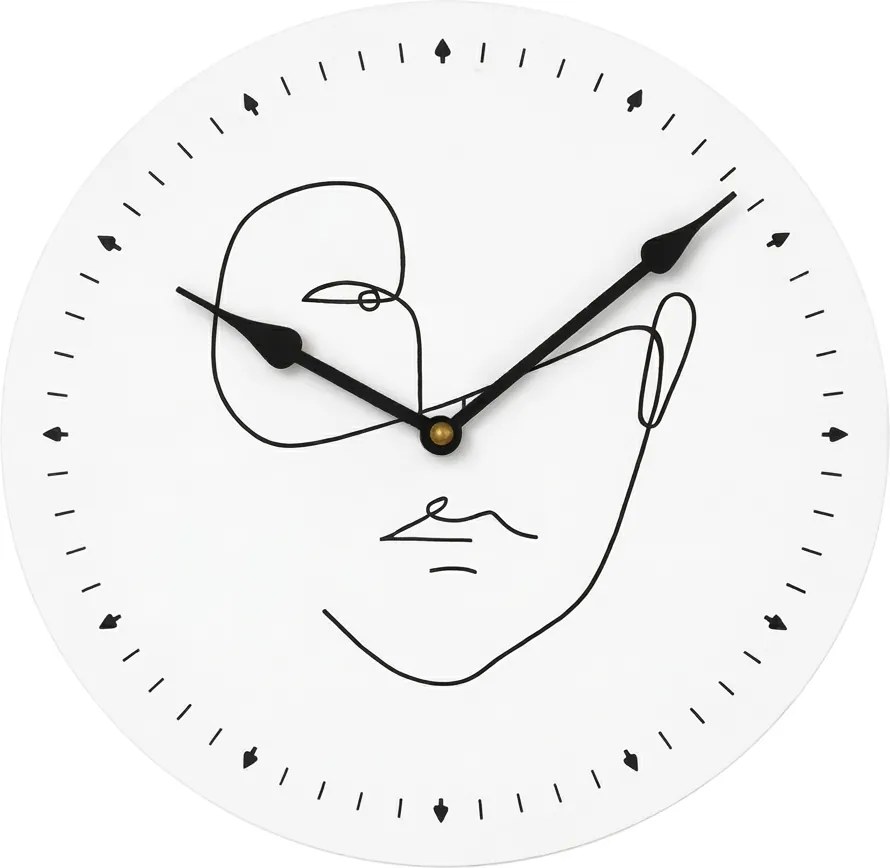 Zegar ścienny LINE FACE 29 cm, biały
