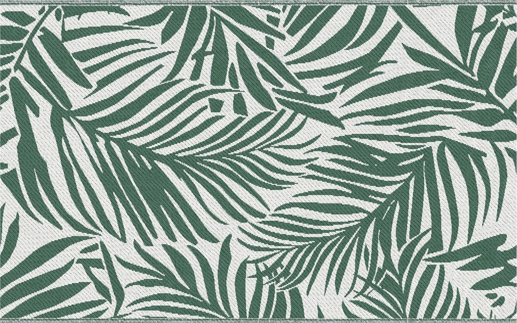 Outsunny Dywanik zewnętrzny dwustronny, odporny na warunki pogodowe, z motywem liści, 152 x 243 cm Ciemnozielony | Aosom PL