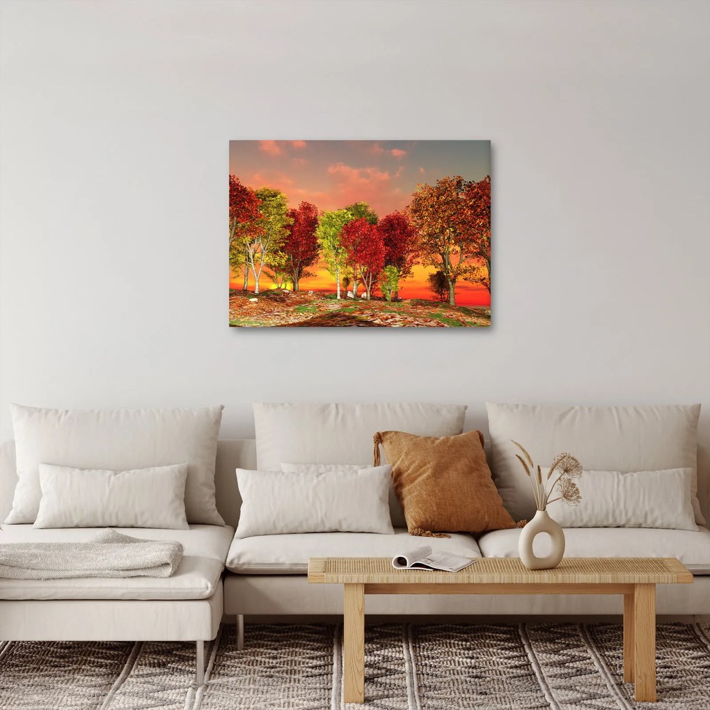 Obraz - Kolorowe drzewa (70x50 cm)