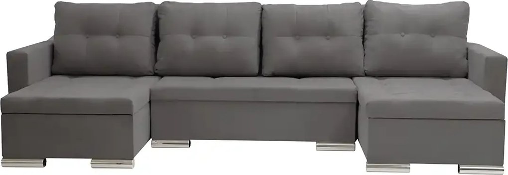 Narożnik U z funkcją spania FOLLER Brązowy