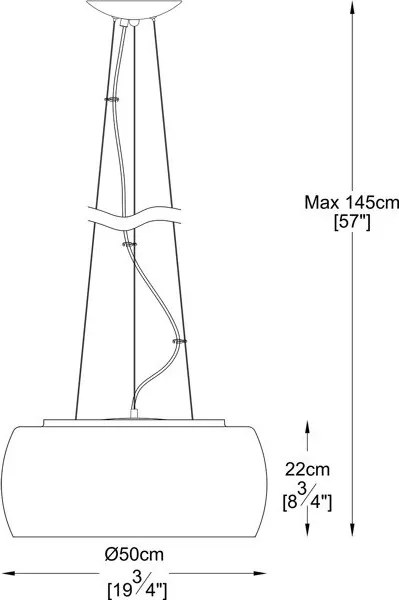 Lampa wisząca z dymionym kloszem i kryształkami Crystal 50