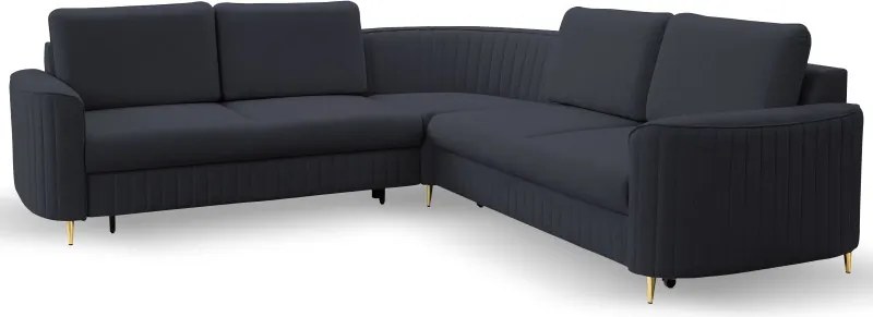 Narożnik LAREN nowoczesna sofa z funkcją spania pojemnik na pościel lewa strona CASTEL 79 251x251x85 cm