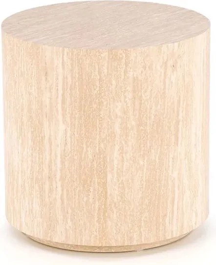 Stolik kawowy okrągły Novula 45 cm - trawertyn