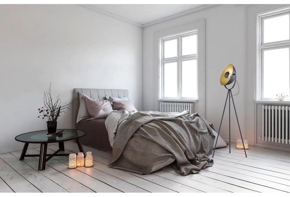 Ciemnoszara metalowa lampa stojąca Reality Chewy, wys. 160 cm